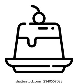 Pudding Simple Line Icon Symbol Logo