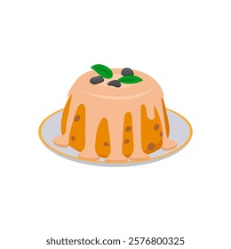 Pudding, Sweets Vector Illustration Isolated