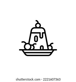 icono del vector pudding. estilo de contorno de icono de panadería. uso perfecto para logotipo, presentación, sitio web y más. estilo de línea de diseño de iconos simple
