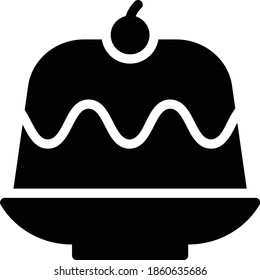 Pudding Vector Icon in Glyph Style. Pudding is a popular dessert and snack. It tastes sweet, and comes in many flavors.. Vector illustration icon can be used for an app, website, or part of a logo.