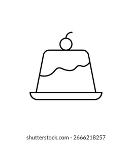 Ilustración De Icono De Vector De Pudín Sobre Fondo Aislado.