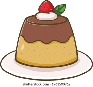 Pudding Vector Illustration for Food