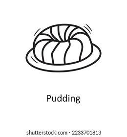 Pudding vector outline Icon Design illustration. Bakery Symbol on White background EPS 10 File