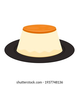 Pudding vector. symbol. pudding logo design. Pudding on plate.