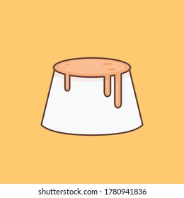 Pudding vector. White pudding cartoon.