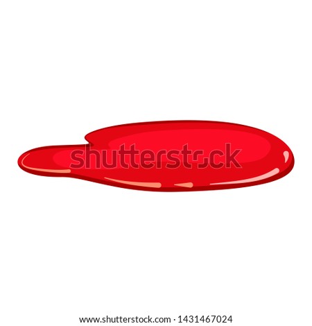 Puddle blood liquid, pool plash vector, cartoon style, isolated, illustration, on a white background
