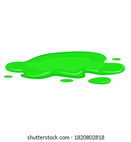 Puddle green slime, liquid toxic mold, vector, cartoon style, isolated, illustration, on a white background