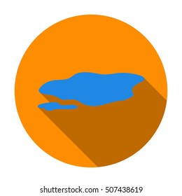 Puddle icon in flat style isolated on white background. Weather symbol stock vector illustration.