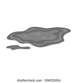 Puddle icon in monochrome style isolated on white background. Weather symbol stock vector illustration.