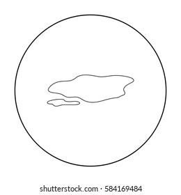 Puddle icon in outline style isolated on white background. Weather symbol stock vector illustration.