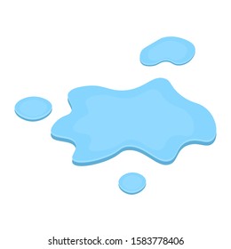 Puddle, liquid, vector, cartoon style, isolated, illustration on a white background