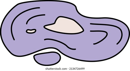 A puddle of melted snow. vector illustration for kids