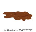 Puddle of mud isolated. Dirty plash on white background. Vector simple color flat illustration.