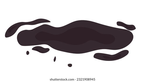 Puddle of mud or manure in simple flat style