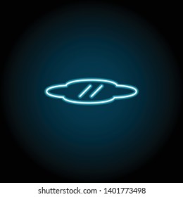 puddle neon icon. Simple thin line, outline vector of Weather icons for UI and UX, website or mobile application on dark blue gradient background