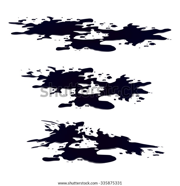油がこぼれ落ちるクリップアート 黒いシルエットステイン プラス ドロップ 白い背景にベクターイラスト のベクター画像素材 ロイヤリティフリー