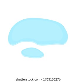 Pfützen auf weißer Oberfläche. blauer Wassercartoon auf dem Boden einzeln auf weißem Hintergrund. Vektorgrafik