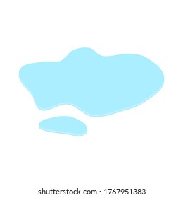 puddle on white surface. blue water cartoon drop on the ground isolated on white background. vector illustration