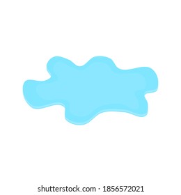 puddle on white surface. blue water cartoon drop on the ground isolated on white background. vector illustration