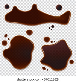 Puddle of soy sauce on transparent background