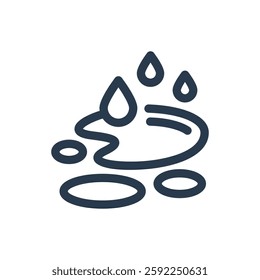 Puddle Vector Icon for Springtime