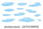 Puddle vector illustration material set