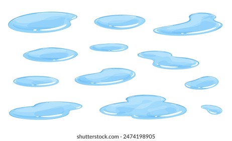 Puddle vector illustration material set