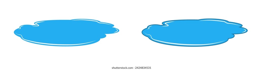 Puddle of water. Blue split, splash 