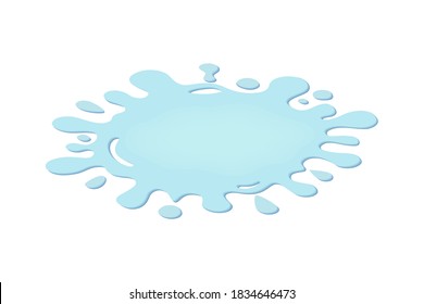 Puddle water graphic sign. Spill water symbol isolated on white background. Vector illustration