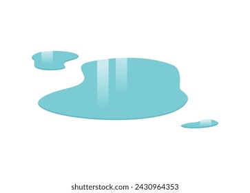 Puddle of water. Simple flat illustration.