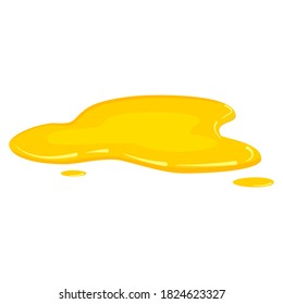 Puddle yellow oil, olive oil, honey, liquid gold, vector, cartoon style, isolated, illustration, on a white background