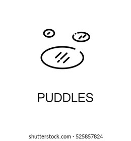 Puddles flat icon. Single high quality outline symbol of spring for web design or mobile app. Thin line signs of puddles for design logo, visit card, etc. Outline pictogram of puddles