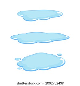 Puddles Set Liquids Cartoon Style Isolated Stock Vector (Royalty Free ...