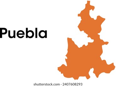 Puebla State map in Mexico