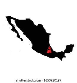 Puebla states highlighted on Mexico map Vector EPS 10