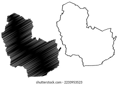 Pueblo Nuevo municipality (Estado Libre y Soberano de Durango, Mexico, United Mexican States) map vector illustration, scribble sketch Pueblo Nuevo map