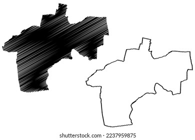 Pueblo Nuevo municipality (Free and Sovereign State of Guanajuato, Mexico, United Mexican States) map vector illustration, scribble sketch Pueblo Nuevo map