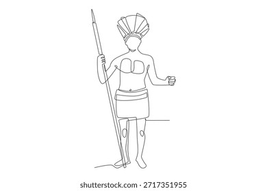 Pueblos indígenas concept one-line drawing