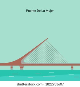 Puente de la Mujer, Woman's Bridge district of Buenos Aires. One of the most famous landmarks in the neighbourhood of Puerto Madero. The best spot must be visited. Travel tourist vacancy