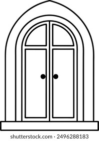 Diseño de Vector de arte de la línea Puerta