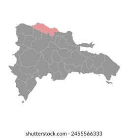 Puerto Plata Province map, administrative division of Dominican Republic. Vector illustration.