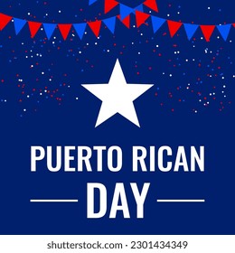 Puerto Rican Day banner. National holiday celebrated on second Sunday in June. Vector template for typography poster, greeting card, flyer, etc.
