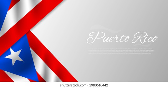 Puerto Rican Day. Festival and parade in honor of independence and freedom. Puerto Rico flag. Latin American country. Vector poster illustration