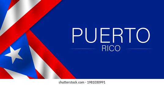 Día de Puerto Rico. Festival y desfile en honor a la independencia y la libertad. Bandera de Puerto Rico. País latinoamericano. Ilustración de póster vectorial