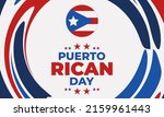 Puerto Rican Day. National Puerto Rican Day Parade takes place annually in the United States along Fifth Avenue in the Manhattan borough of New York City. Second Sunday in June. Vector EPS 10.
