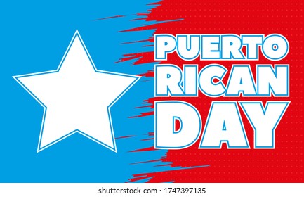 Puerto Rican Day. National Puerto Rican Day Parade takes place annually in the United States along Fifth Avenue in the Manhattan borough of New York City. Second Sunday in June. Vector EPS 10.