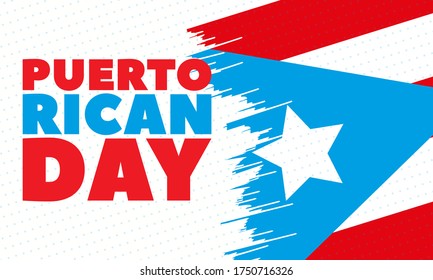 Puerto Rican Day. National Puerto Rican Day Parade takes place annually in the United States along Fifth Avenue in the Manhattan borough of New York City. Second Sunday in June. Vector EPS 10.