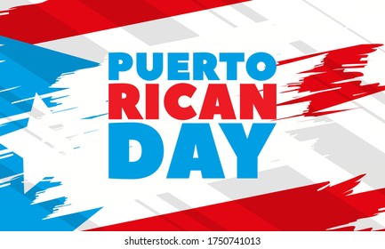 Puerto Rican Day. National Puerto Rican Day Parade takes place annually in the United States along Fifth Avenue in the Manhattan borough of New York City. Second Sunday in June. Vector EPS 10.