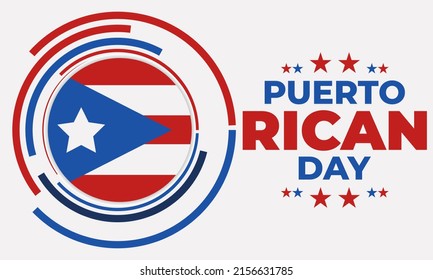 Puerto Rican Day. National Puerto Rican Day Parade takes place annually in the United States along Fifth Avenue in the Manhattan borough of New York City. Second Sunday in June. Vector EPS 10.