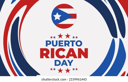 Puerto Rican Day. National Puerto Rican Day Parade takes place annually in the United States along Fifth Avenue in the Manhattan borough of New York City. Second Sunday in June. Vector EPS 10.